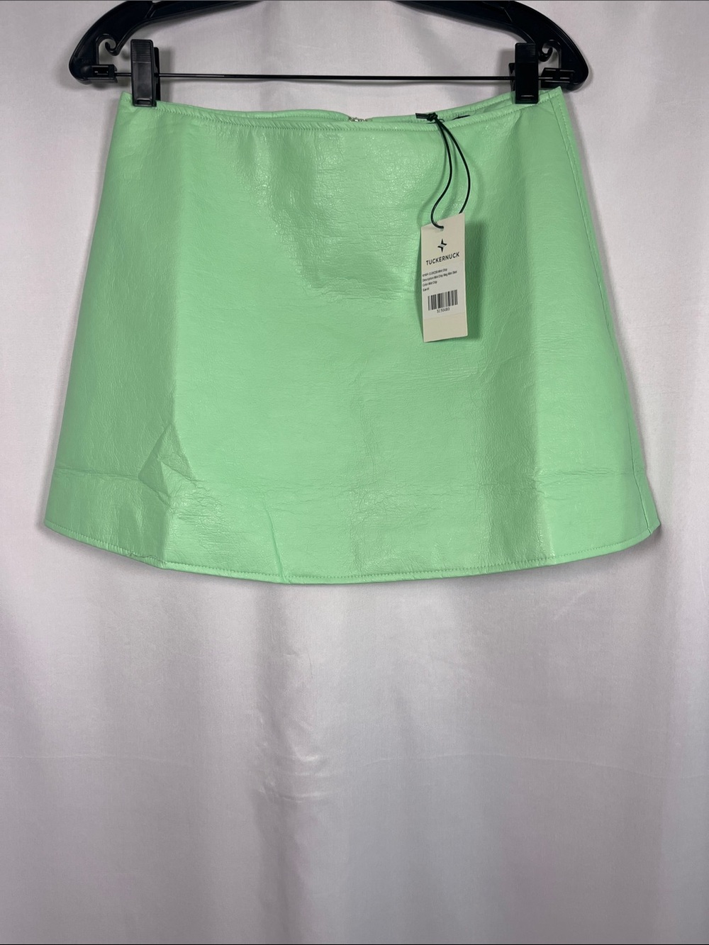 Tuckernuck NWT mint chip meg faux leather a-line mini skirt size medium - Picture 3 of 7
